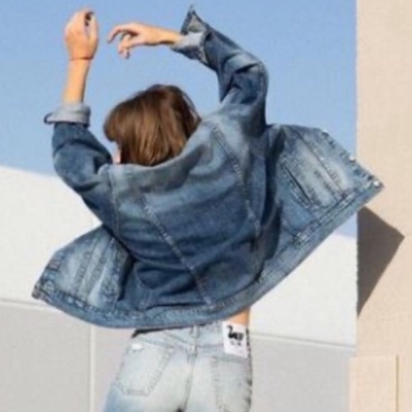 Free People X Sandrine Rose Oversized Denim Jacket In Indigo. NWT! Sz S & M - Picture 3 of 11